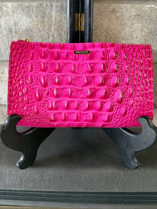 Brahmin Handbags - Brahmin Daisy Fuchsia “Affection” Croc-Embossed Leather Wristlet